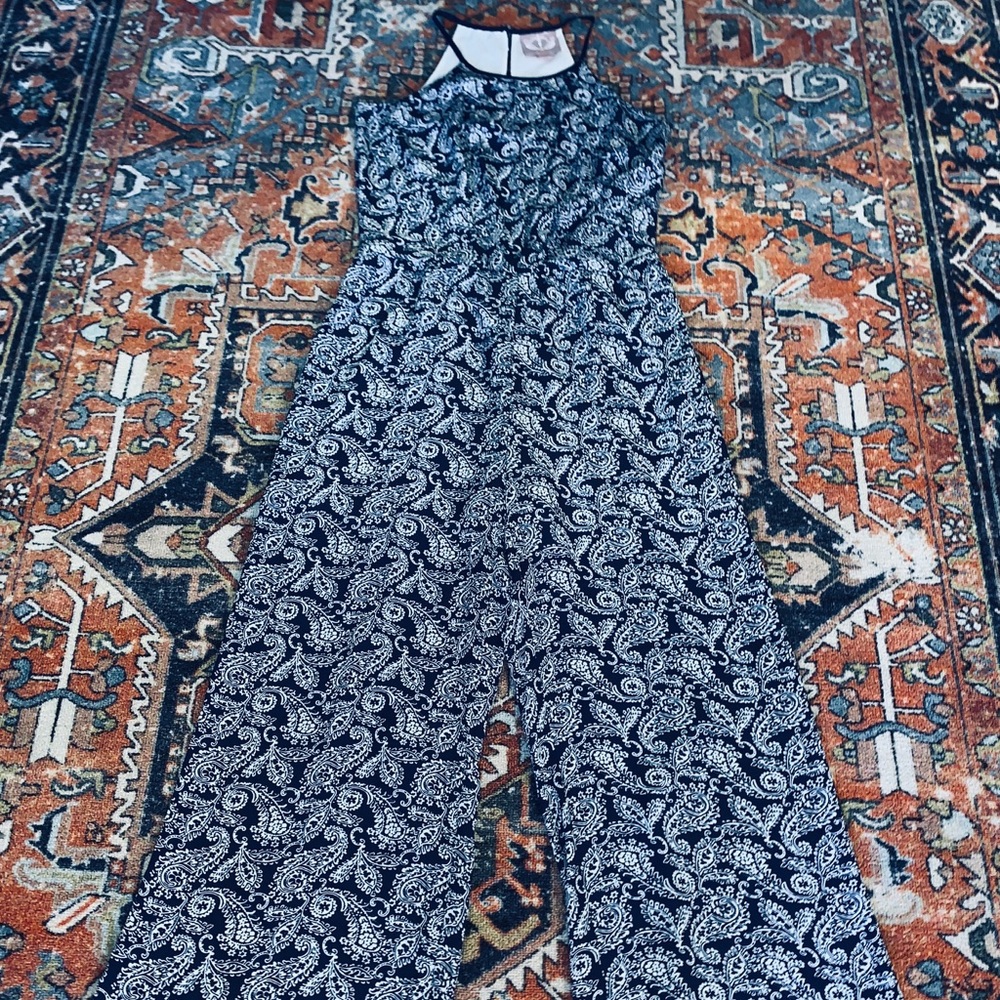 Navy Paisley Jumpsuit